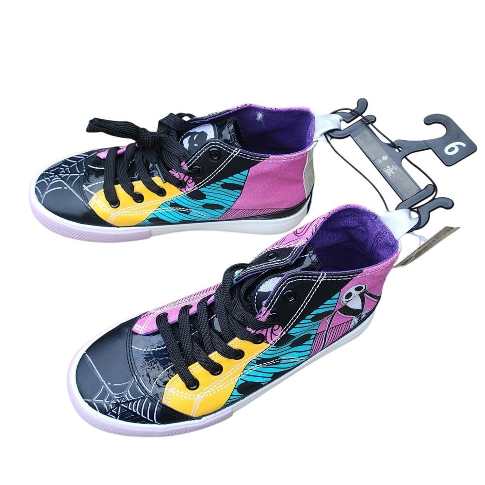 Disney Nightmare Before Christmas Sally Spiderweb High Top Sneakers Women’s Sz 6 - Picture 7 of 13